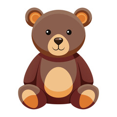 Modern plush teddy bear toy isolated in realistic style