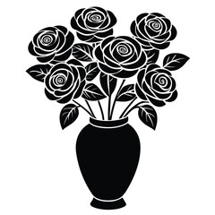 Rose floral bunches in a vase