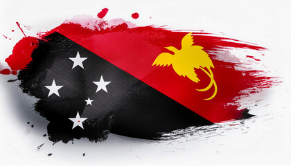 Paint stain in the colours of the Papua New Guinea flag