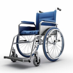 Fototapeta premium Handicap Accessibility Blue Wheelchair with Compact Size