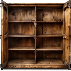 Old-Fashioned Wooden Library Shelves