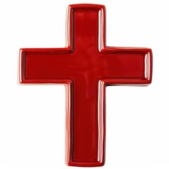 Obraz premium Red Cross on White Surface