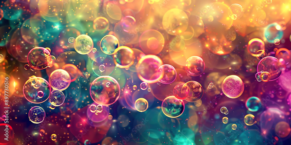Poster soap bubbles abstract background