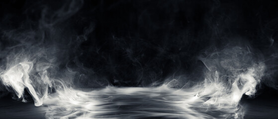 Real smoke exploding outwards with center space. Dramatic smoke or fog effect for spooky Halloween...
