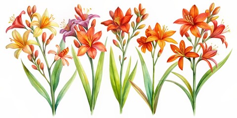 Watercolor Painting of Orange Lilies, Watercolor Lilies, Floral Illustration, Botanical Art, Lily Flowers , watercolor , flower