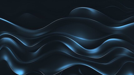 Obraz premium Smooth blue wave abstract background on dark surface, perfect for technology, futuristic, and scientific designs