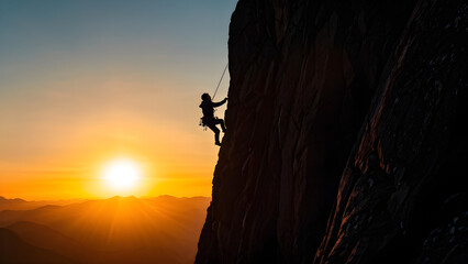 silhouette of a person on a rock