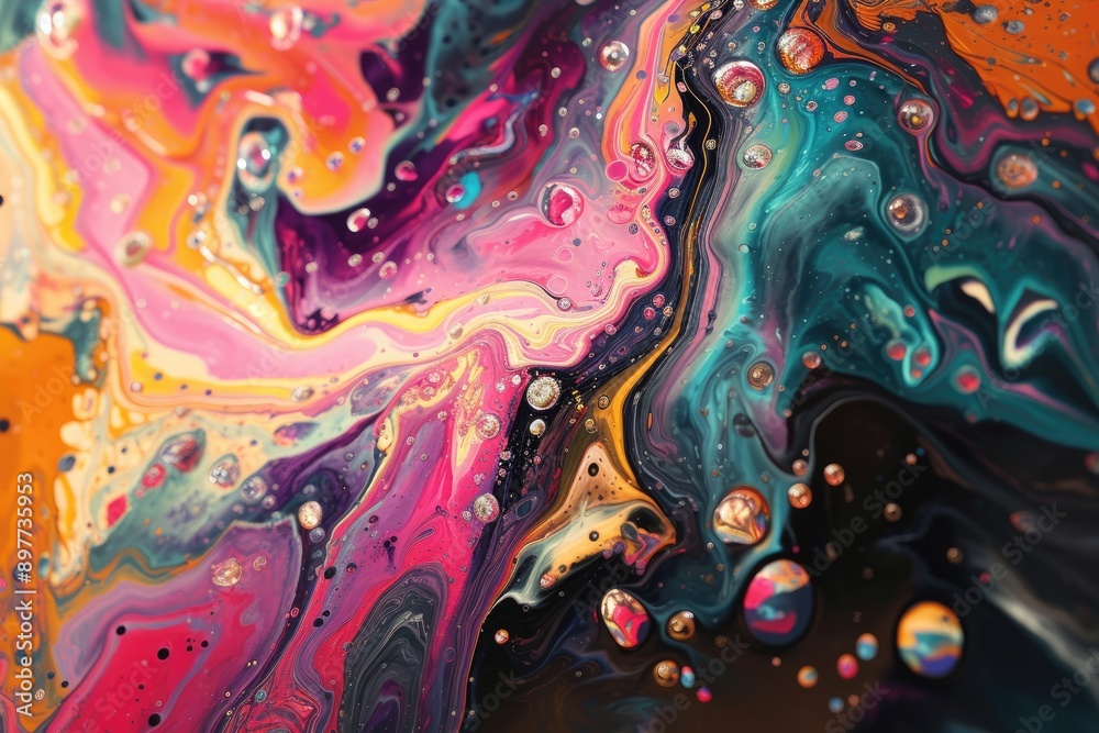 Aufkleber chaotic blend of fluid and rigid abstract elements