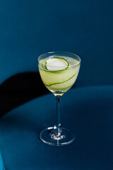 Sophisticated Cocktail with Bokeh Lights Stylish Cocktail on Wooden Surface