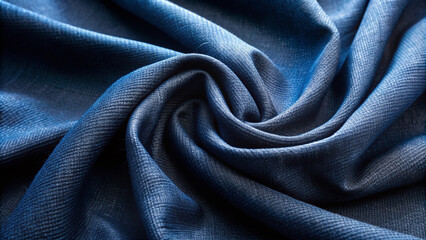 Dark blue navy fabric with subtle wave texture, weathered to perfection, draped over a smooth surface, evoking a sense of nostalgia and maritime adventure.