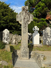 Celtic cross in Glendalough, Wicklow, Ireland
