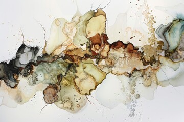 Beautiful abstract ink flow art featuring neutral earth tones, organic patterns, and fluid textures.
