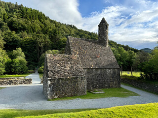 Saint Kevin Church in Glendalough valley, Wicklow, Ireland