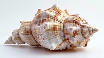 Obraz premium A beautiful seashell on a plain white background