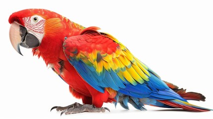 Fototapeta premium A colorful parrot on a white background