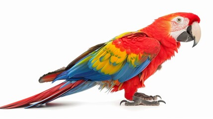 Fototapeta premium A colorful parrot on a white background
