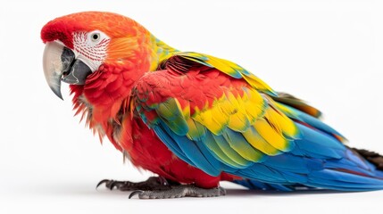 Fototapeta premium A colorful parrot on a white background