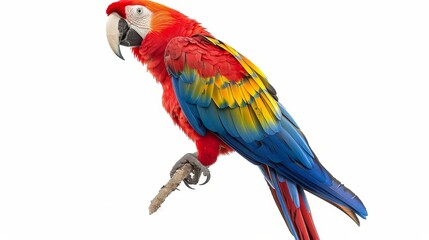 Fototapeta premium A colorful parrot on a white background