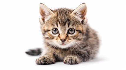 Naklejka premium A cute kitten sitting on an isolated background