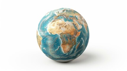 Fototapeta premium A detailed globe on a plain white background