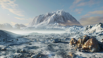 realistic high-resolution photo of mountain, with detailed background