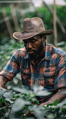 Farmer Working in a Coffee Plantation