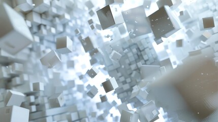 Obraz premium a bunch of cubes are flying in the air together