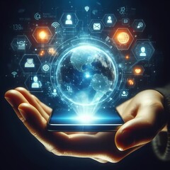 hand touching screen