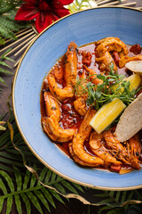 Spicy Shrimp with Lemon and Herbs Tropical Shrimp Platter with Avocado Grilled Shrimp Skewers with Herb Marinade Crispy Breaded Shrimp Delight