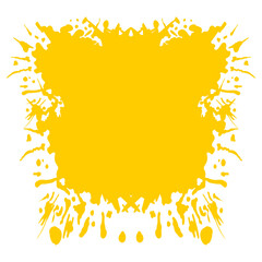 Yellow ink splatter or spray abstract
