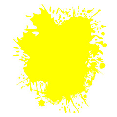 Yellow ink splatter vector