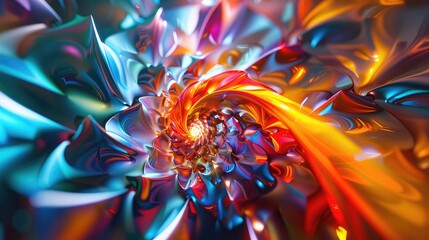 Abstract 3D fractal patterns with vibrant colors and light effects, symbolizing computational design.