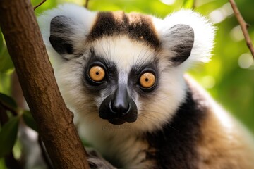 Obraz premium quirky and expressive lemur in the trees