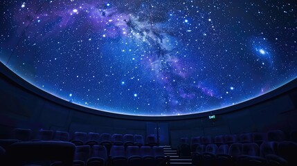 A planetarium dome showing a realistic projection of the night sky.