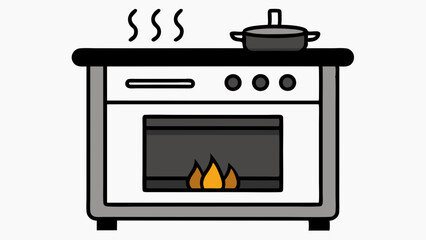 Stylish Stove Vector Art Illustration Modern and Detailed Kitchen Design