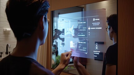 smart mirror displaying personalized information