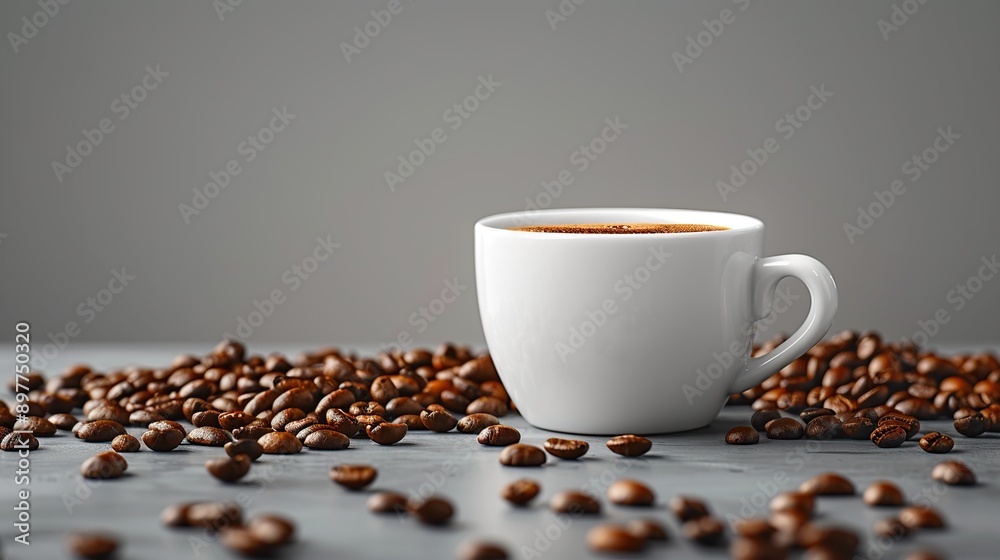 Wall mural Coffee Cup with Beans