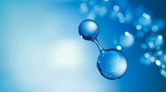 hydrogen molecules with blue background