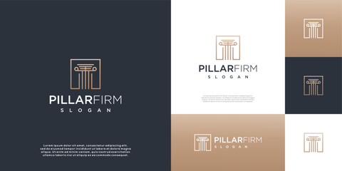 Justice pillar law firm logo design template.