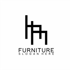 Simple furniture logo design with two chairs.