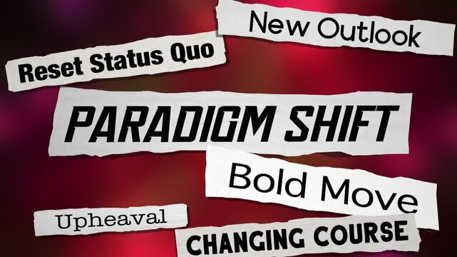 Paradigm Shift News Headlines Big Change Disruption Reset Outlook 3d Animation