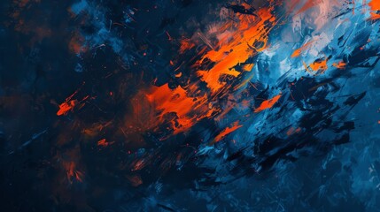 A vibrant abstract image featuring fiery orange and deep blue hues, perfect for creative and artistic projects.