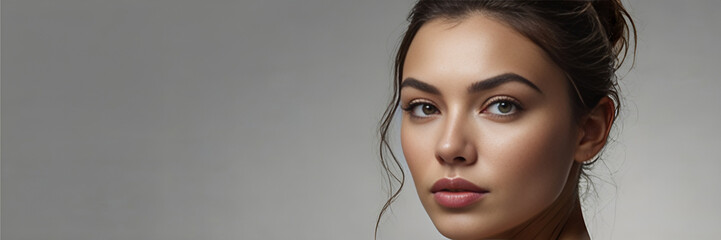 Obraz premium woman model stylish cosmetics beauty fashion space for copy