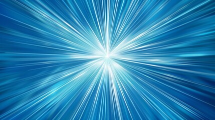 Naklejka premium Bright blue abstract light burst with radial beams
