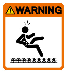 Warning Exposed Conveyors & Moving Parts Can Cause Severe Injury Symbol Sign, Vector Illustration, Isolate On White Background Label .EPS10