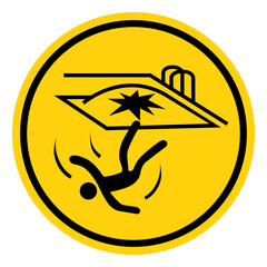 Fall Hazard Symbol Sign, Vector Illustration, Isolate On White Background Label. EPS10