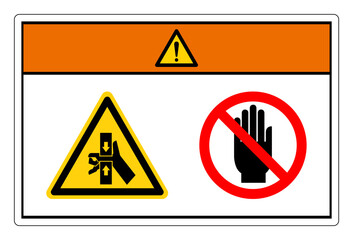 Hand Crush Force From Top And Bottom Do Not Touch Symbol Sign, Vector Illustration, Isolate On White Background Label. EPS10