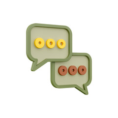 light green chat bubble message speech dialog icon symbol and flat design On transparent background