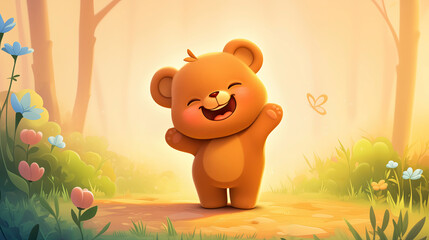 Happy little baby bear