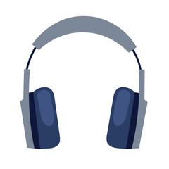 Grey headphones flat icon, gray headset vector illustration, headphone clip art image, earphone clipart design, modern wireless portable gadget
